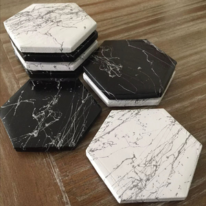 Posavasos Personalizados al por Mayor de Piedra Natural Cuadrados de 10x10cm para Tazas de Té, de Mármol, Bambú y Madera, Colección Hecha a Mano - Product Image 1