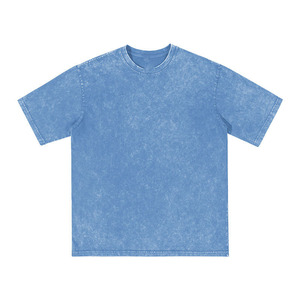 Camiseta Hip Hop Unisex al por Mayor de Alta Calidad, Lisa, Lavada, Oversize, 100% Algodón, con Lavado Ácido, Personalizable, Estilo Vintage, ODM - Product Image 1