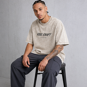 Camiseta Vibe Craft para Hombre, Corte Regular, 100% Algodón, Manga Corta, Cuello Redondo, Logotipo Frontal Sólido, Transpirable, Ecológica, de Secado Rápido, Informal - Product Image 3