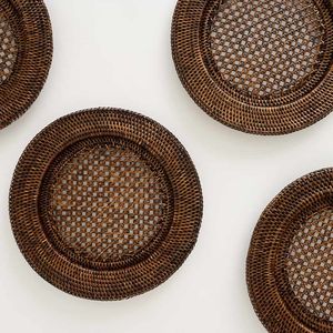 Bandeja de Servir de Ratán Disponible en Stock, Platos Redondos de Ratán Hechos a Mano de Primera Calidad para Presentación de Alimentos en Restaurantes - Product Image 3