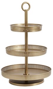 Designer 3 Tier Cake Stand with Wooden Plates and Metal <b>Frame</b> for Stylish Table Decor - Product Image 4