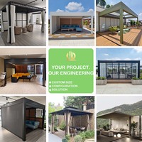 Bande lumineuse LED avec télécommande, imperméable, en aluminium, pergola bioclimatique, auvent, gazebo, pavillon, motorisé/manuel, revêtement en poudre