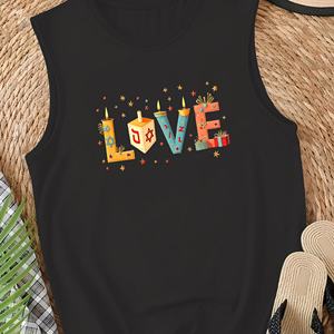 LOVE con símbolos de vacaciones judías Chaleco casual para mujer - Product Image 1