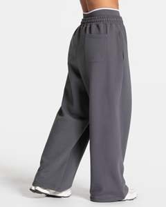 Conjunto Deportivo con Capucha Extra Grande para Mujer, Color Gris Oscuro, Personalizado OEM, Pantalones Deportivos Holgados de Longitud Completa con Bolsillos Laterales, Ropa Casual de Otoño - Product Image 6