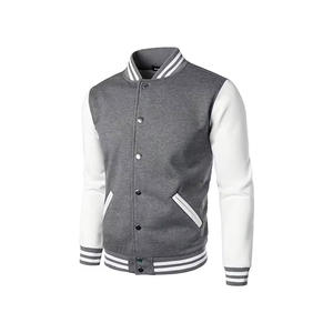 Veste universitaire, veste décontractée pour homme à blocs de couleur avec boutons pour l'école, le baseball, OEM, veste universitaire unisexe de haute qualité - Product Image 2