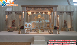 Mandapam de mariage traditionnel telugu à thème paon aux couleurs vibrantes, Mandapam de mariage indien, Scène de mariage Mandapam USA - Product Image 6