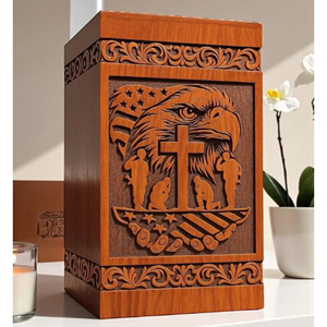 Handcrafted Wooden Urn Lotus Diya Memorial Keepsake urn Spiritual Cremation Ash Urn by AYAANS - Product Image 1