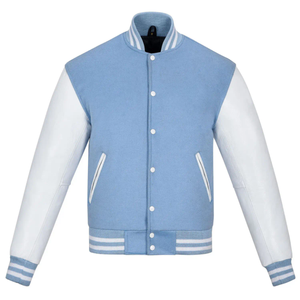 Design Women's Cropped <b>Varsity</b> <b>Jacket</b> Wool Body Leather Sleeves Bomber Crop <b>Varsity</b> <b>Jacket</b> Baseball for Women - Product Image 2