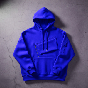 Sweat à capuche en molleton épais de coton pour homme, de haute qualité, uni, surdimensionné, streetwear, logo personnalisé, sweat à capuche à enfiler - Product Image 3