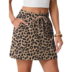 Jupe mini plissée taille haute en satin uni respirant pour femme, coupe trapèze, style décontracté d'été, idéale pour le tennis - Product Image 1