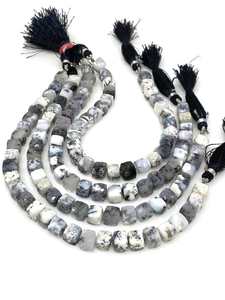 Wholesale Hot Selling Natural Dendrite Opal Box Shape Gemstone Beads Strands <b>String</b> 7-8mm Loose Beads For Women Jewelry - Product Image 1