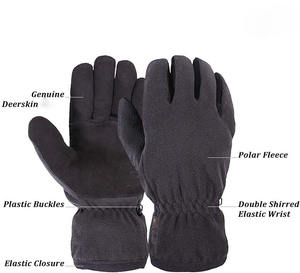 Guantes cálidos de piel de ciervo suave y forro polar térmico - Product Image 3