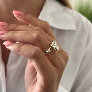 5 Carat Heart Shape Lab Grown <b>Diamond</b> Bezel Prong Set Engagement <b>Ring</b> , 14k Gold Low Set Heart <b>Diamond</b>, IGI Certified - Product Image 2