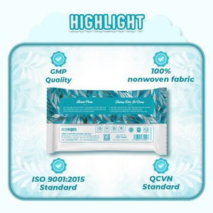 Ecobi 100% tela no tejida Spunlace toallitas húmedas para bebés 80 Uds paquete doméstico hipoalergénico suave para piel sensible limpieza suave - Product Image 3