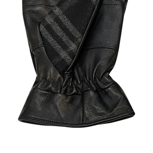 <b>Winter</b> Leather <b>Gloves</b> Black Checked Wool Tweed <b>Men's</b> Casual Fashion Outdoor Cold Weather Wear Leather <b>Gloves</b> - Product Image 5