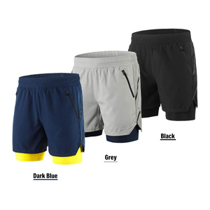 Pantalones Cortos Deportivos Transpirables de Secado Rápido para Entrenamiento Activo, Ejercicio Ecológico, Trotar, Maratón, Ciclismo - Diseño Sólido - Product Image 2