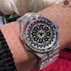 Montre de luxe pour homme Charm, or rose, lunette sertie de diamants, bracelet en acier inoxydable rouge, mouvement mécanique analogique, date automatique, boîtier de 40 mm - Product Image 1