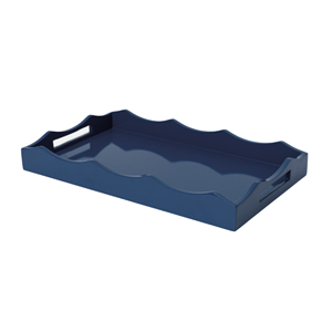 Mono Color Rectangle Scalloped Rattan Serving <b>Tray</b>, Durable Eco-Friendly Decorative Platter for Home & Hotel, Made In Viet Nam - Product Image 5