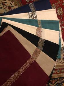 Women's Long Cashmere <b>Shawl</b> Solid Color Embroidered Winter <b>Wrap</b> Scarf for Bridal Wedding Party Occasions - Product Image 3