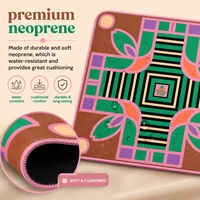 Tapis de Mahjong Pliable Personnalisable en Néoprène Antidérapant 33x33 Pouces, Style Géométrique Rétro Moderne de Luxe, Écologique et Portable