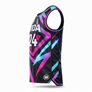 Camiseta de Baloncesto para Adultos al por Mayor, Conjunto Personalizado de Estilo Retro, 100% Poliéster, Patrón 3D, Secado Rápido, Transpirable, Sin Mangas - Product Image 5