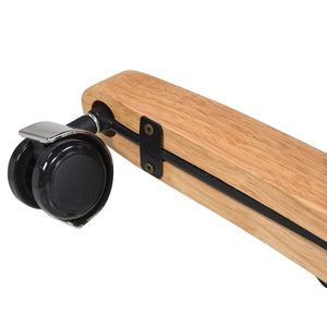 Sedia da Ufficio Direzionale Dumont Modern Farmhouse con Schienale Alto in Pelle Beige Crema e Legno Naturale per Uso Domestico e Ufficio - Product Image 6