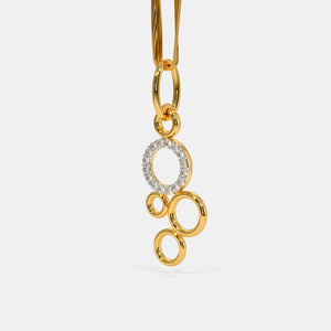 Collar con Colgante de Diamantes Cultivados en Laboratorio en Círculos Múltiples de Oro Amarillo - Product Image 3
