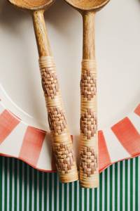 Wooden <b>Salad</b> <b>Spoon</b> With Perforated Head For Kitchen Use - Product Image 5