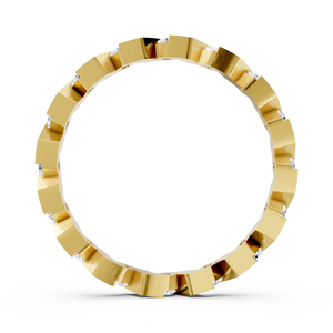 Anillo de Eternidad con Bisel Circular de Oro 9K, Joyería Fina, Anillos Finos con Diamantes Cultivados en Laboratorio, Diseño Escultural, Suministro Directo de Fábrica - Product Image 6