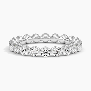 Elegant 925 Sterling <b>Silver</b> Gold Plated Moissanite <b>Eternity</b> <b>Ring</b> for Women Classic Wedding Band Engagement Fine Jewelry - Product Image 1