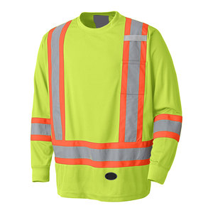 Polo de travail réfléchissant avec bandes réfléchissantes, t-shirt de sécurité haute visibilité pour hommes avec poche et bandes réfléchissantes - Product Image 3