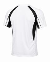 T-shirt pour homme à manches raglan, col rond, blanc et noir, 300 GSM, coupe classique, séchage rapide, jersey tricoté en polyester/coton, design uni