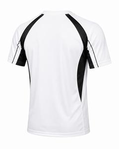 Men's 300 GSM White Black <b>Raglan</b> Sleeve O-Neck T-Shirt Regular Fit Quick Dry Knitted Polyester/Cotton Jersey Blank Design - Product Image 4