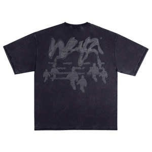 Camiseta extragrande de algodón con gráfico de vampiro unisex, ropa de calle lavada con ácido para Halloween - Product Image 2