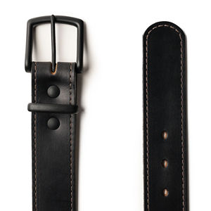 Ceinture en cuir de vachette décontractée au design personnalisé avec boucle carrée en acier, couleur unie, logo personnalisé - Écologique, longueur réglable - Product Image 2