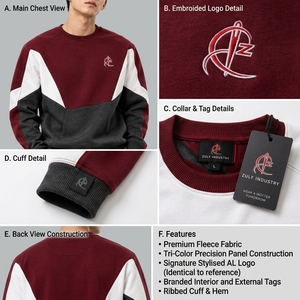 เสื้อสเวตเชิ้ตผู้ชายผ้าฝ้ายแท้ 100% ขายส่ง รับสกรีนโลโก้ แห้งเร็ว คุณภาพเยี่ยม รุ่นใหม่ล่าสุด แขนยาว - Product Image 5