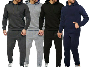 Ensemble de survêtement blanc à capuche pour homme, manches longues, couleur unie, décontracté, jogging, sweat-shirt et pantalon, coton respirant, vêtements d'automne - Product Image 6