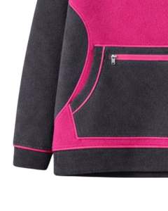 Sudadera con capucha de forro polar para mujer, rosa y gris carbón, personalizada, extragrande, con cuello a presión, informal de invierno, con bolsillo con cremallera - Product Image 6