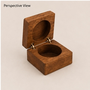 Boîte à bagues en bois, design minimaliste carré, durable, décoration intérieure, rangement pour table de salon - Product Image 1