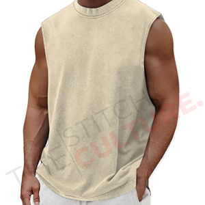 Débardeur Homme Personnalisé Col Rond Sans Manches Coupe Musclée Haute Qualité - Product Image 5