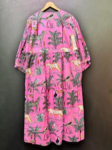 Vestido Midi estampado de algodón informal natural a la moda para mujer, ropa de oficina, brunch de verano ecológico, día de compras al mejor precio - Product Image 3