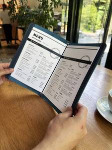 Elegant Genuine Leather Menu Holder <b>Ring</b> <b>Binder</b> Menu Cover Wholesale Restaurant Menu Folder Metal <b>Ring</b> Board ALM-0072 - Product Image 2