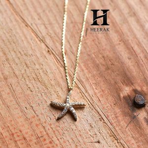 Fabricant de bijoux fins sur mesure, pendentif étoile de mer en or 14 carats avec diamants - Collier nautique élégant pour la vente en gros - Product Image 5