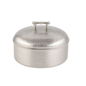 Casserole de luxe en acier inoxydable à motif marbre, pot isotherme avec couvercle martelé doré, vaisselle thermique pour restaurant - Product Image 4