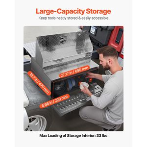 Heavy Duty Aluminum 30\" X 29.5\" X 15.8\" Diamond Plate Semi-Truck Step <b>Tool</b> <b>Box</b> Waterproof Cab Entry <b>Storage</b> <b>Box</b> - Product Image 4