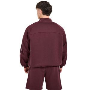 Sweat-shirt zippé oversize pour homme, col montant, manches longues, coupe décontractée, haut de sport athlétique avec bordure contrastante, style décontracté - Product Image 2