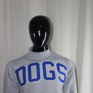 เสื้อสเวตเชิ้ตคอเต่าสีเทาเฮเธอร์ DOGS HEATHER GREY ผ้าฝ้าย 100% สีน้ำเงิน ปักลาย апплика คอเสื้อกว้าง ด้ายคุณภาพดี - Product Image 2
