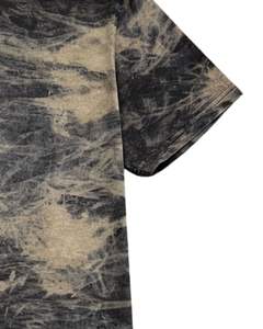 T-shirt en coton personnalisé gris et noir marbré tie-dye, manches courtes, col rond, lavage vintage, décontracté pour homme, streetwear, été - Product Image 4