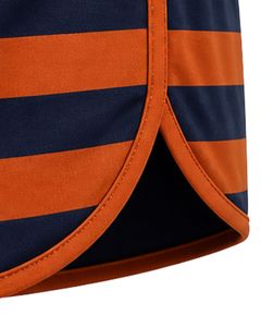 Short de sport rayé bleu marine et orange pour femme, séchage rapide, respirant, pour la gym, le fitness, décontracté, été, taille élastique, vêtements de sport - Product Image 5