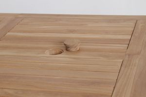 Table ovale extensible 180/240 cm en teck massif finition naturelle pour usage extérieur - Product Image 2
